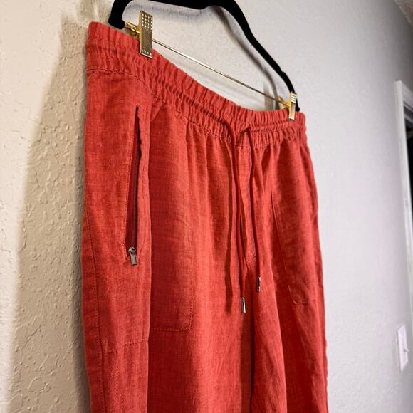 ATHLETA Jogger 16 Retreat Linen Elastic Waist w/Drawstring Coral TerraCotta - Picture 6 of 15